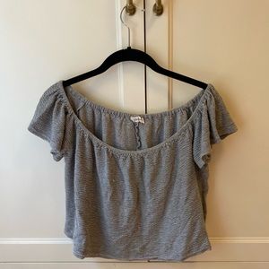 Gray Off-the-Shoulder Top